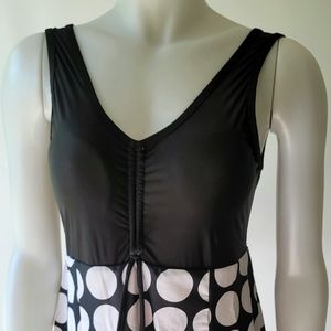 Black and White Polka-Dot Tankini